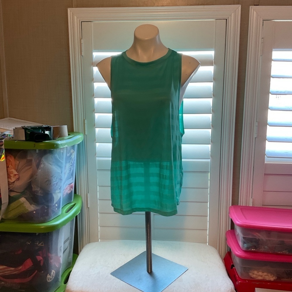 Marika Teal Sleeveless Mesh Top